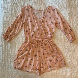 Hollister Pink Floral Romper